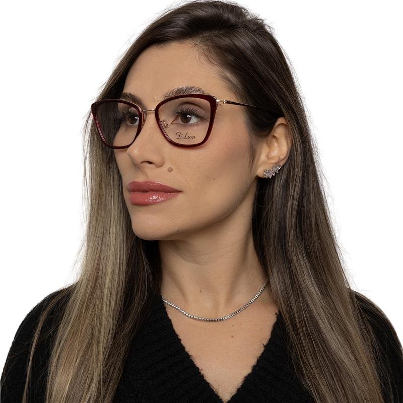 ARMAÇÃO PARA ÓCULOS DE GRAU MISTA GATINHO COM PONTE DOURADA