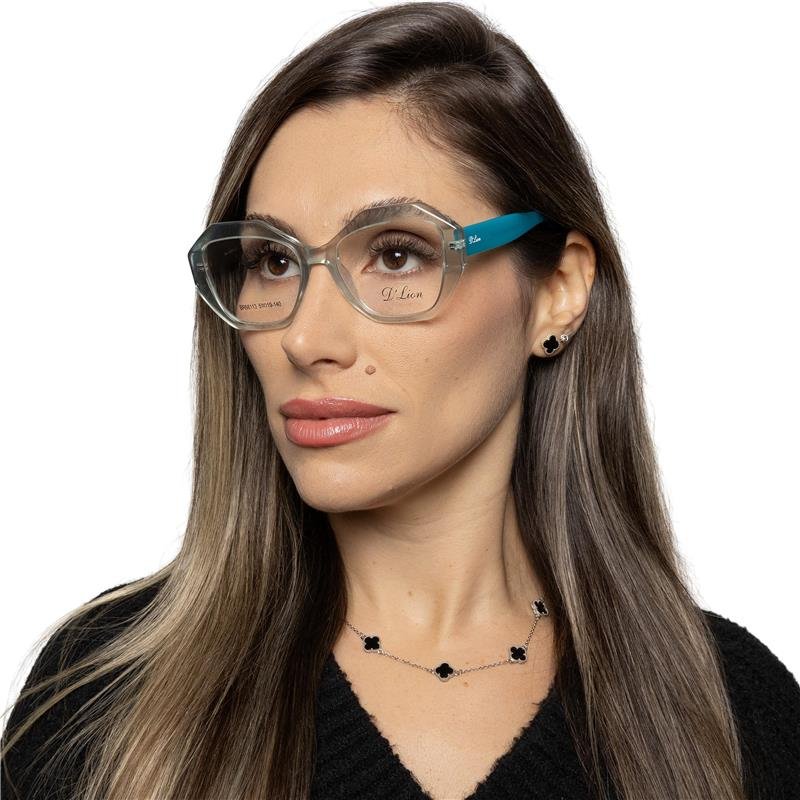 ARMAÇÃO PARA ÓCULOS DE GRAU TRANSPARENTE HEXAGONAL