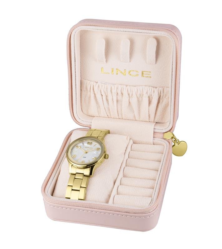 CONJUNTO RELÓGIO LINCE COM PORTA-JÓIAS ANALÓGICO LRGH230L34