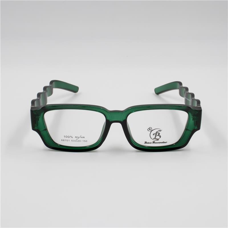 ARMAÇÃO PARA ÓCULOS DE GRAU RETANGULAR COM HASTES ONDULADAS