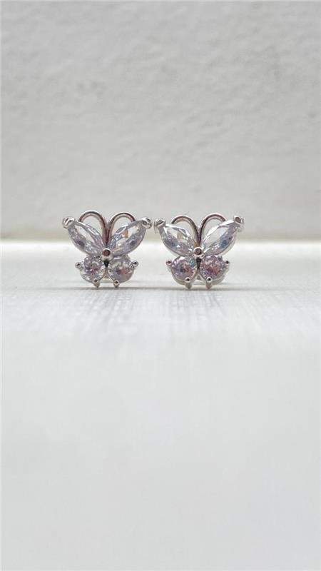 BRINCO BORBOLETA COM ZIRCONIAS