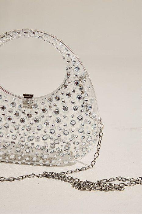 BOLSA CLUTCH ACRÍLICO TRANSPARENTE STRASS