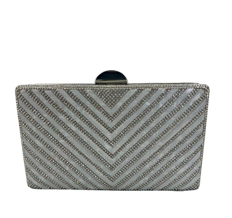 BOLSA CLUTCH LISTRAS TRIANGULARES